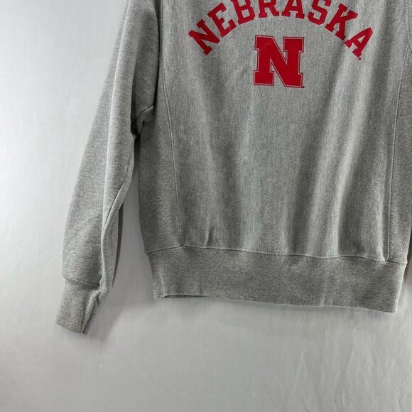 Champion Nebraska Cornhuskers Sweatshirt Men's Size Small Crewneck Pullover Gray - Picture 5 of 13